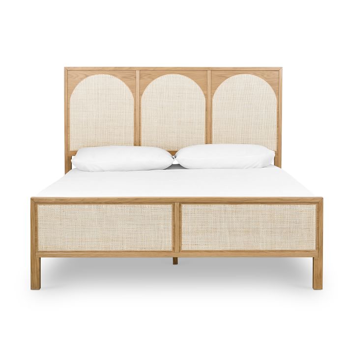 Giường Ngủ Gỗ Sồi Kết Hợp Lưới Mây Stella_2