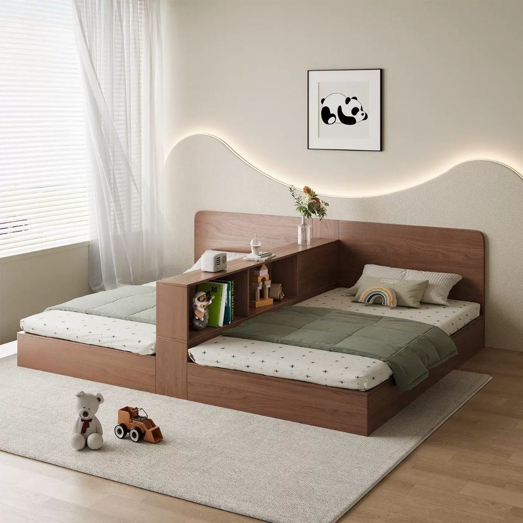Giường Ngủ Cho Bé Sinh Đôi Kết Hợp Tủ Lưu Trữ _2