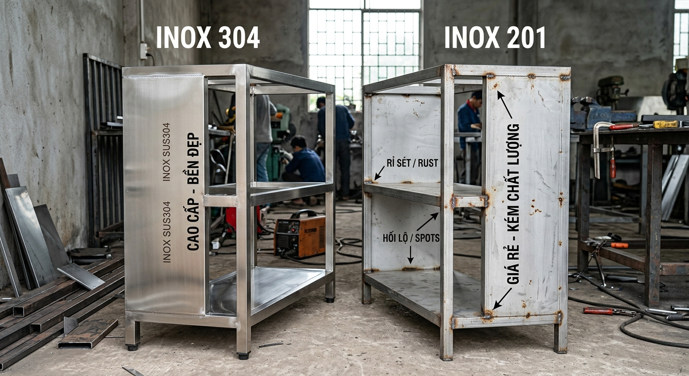 Nên Lựa Chọn Inox Loại Nào Cho Tủ Bếp 304 hay 201