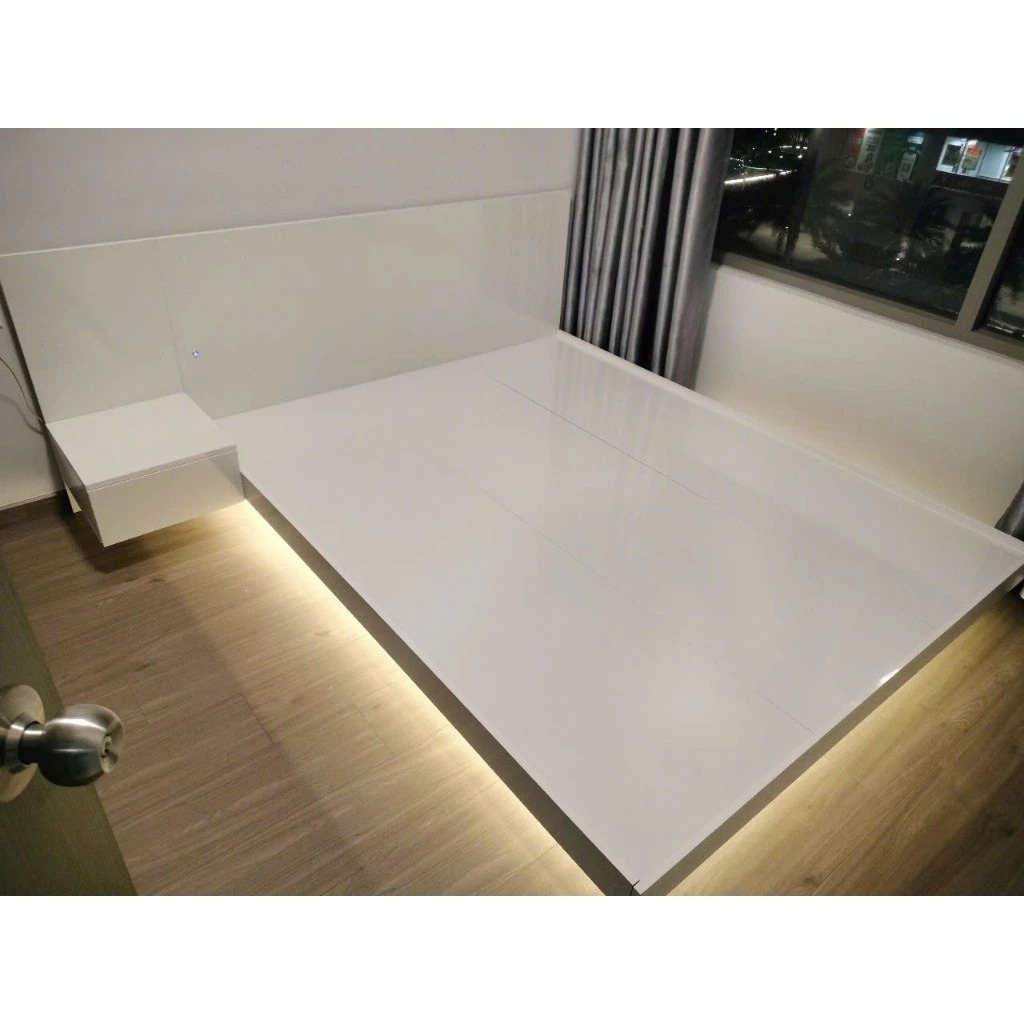 Giường Bay Chân Cao Phong Cách Nhật Kết Hợp Đèn Led Trang Trí