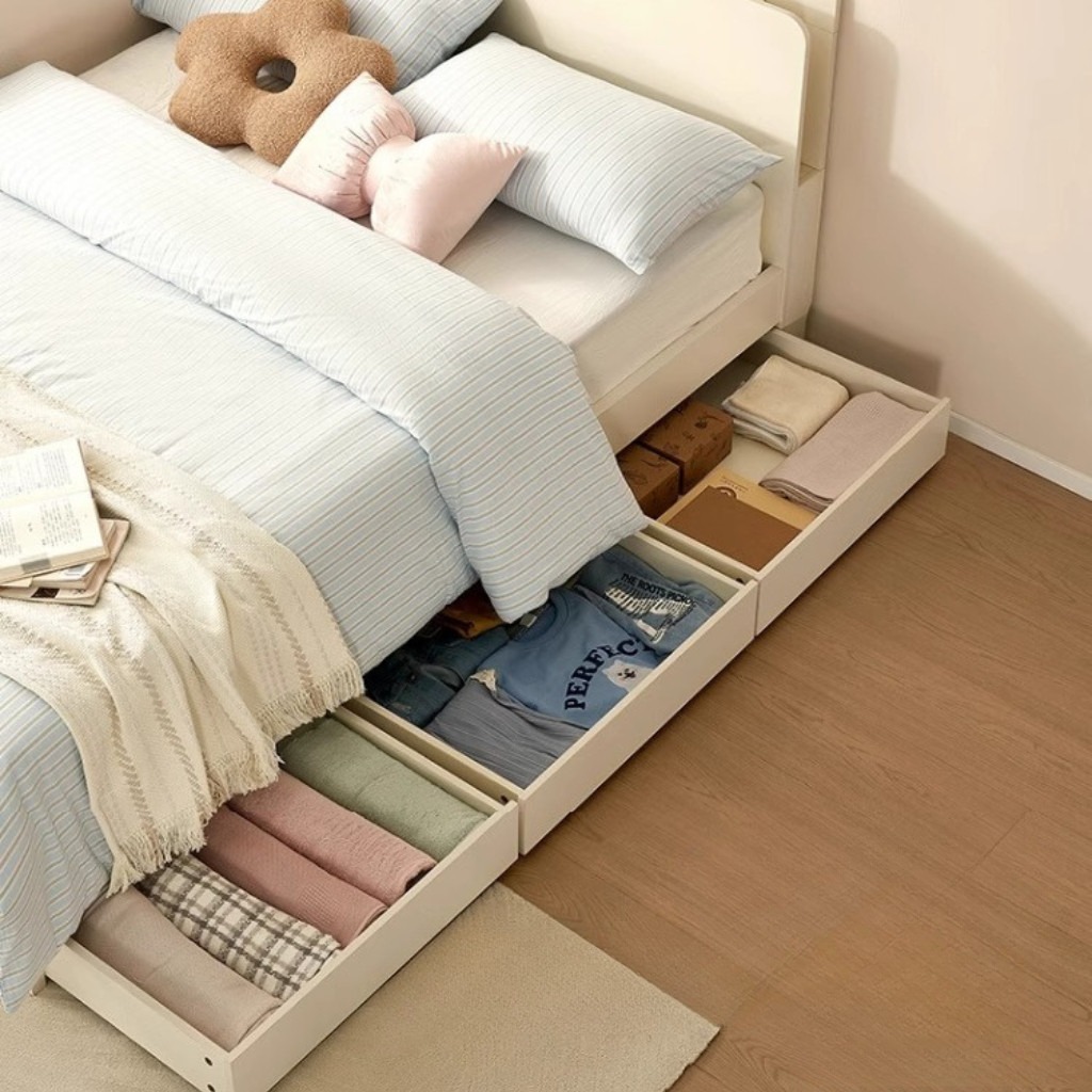 Giường Đơn Có Ngăn Kéo Kết Hợp Kệ Đầu Giường Nhỏ Gọn _3