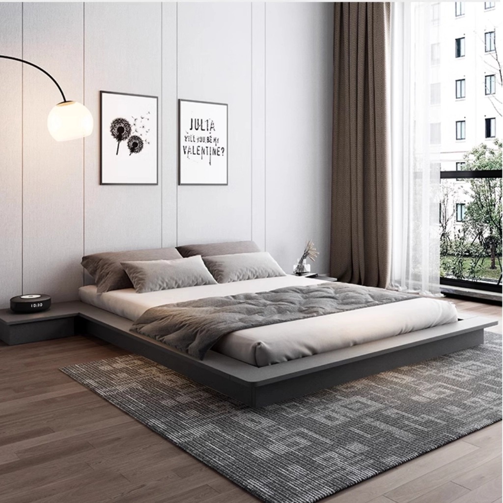Giường Ngủ Bệt Với Khung Giường Chắc Chắn