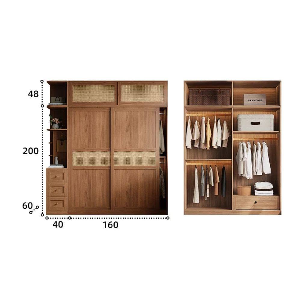 Tủ Quần Áo Cửa Lùa Kết Hợp Cánh Mây Sang Trọng_15